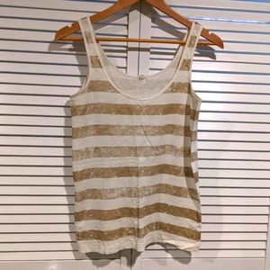 J. Crew Gold Striped Tank Top